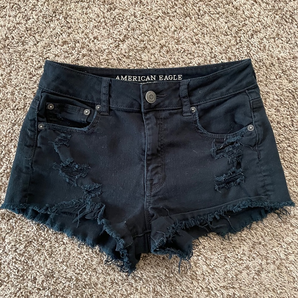 Black High-Rise American Eagle Shorts